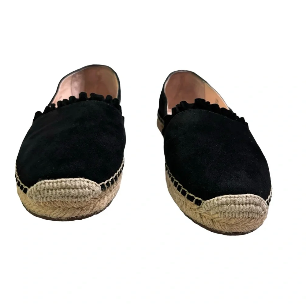 kate spade Black Suede Espadrille Flats
